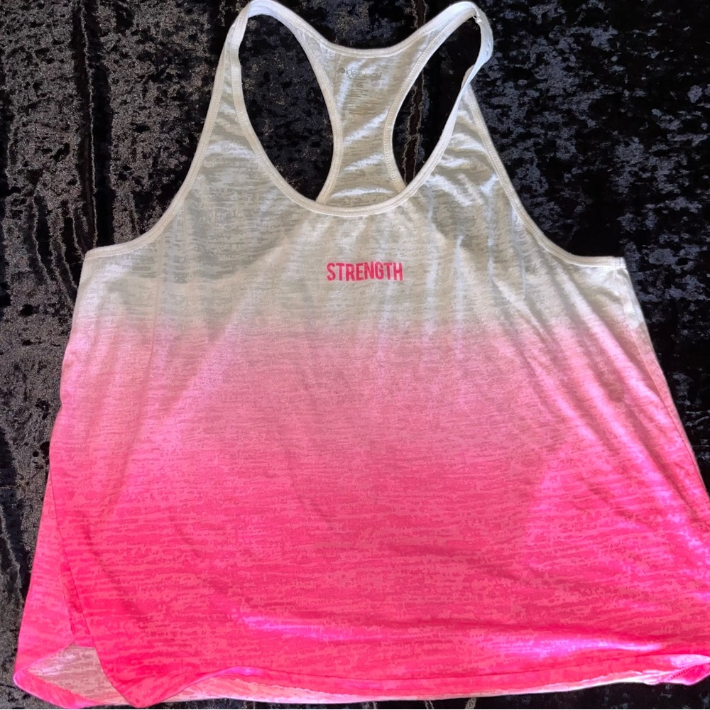Neon Pink & White Workout Razorback Tank